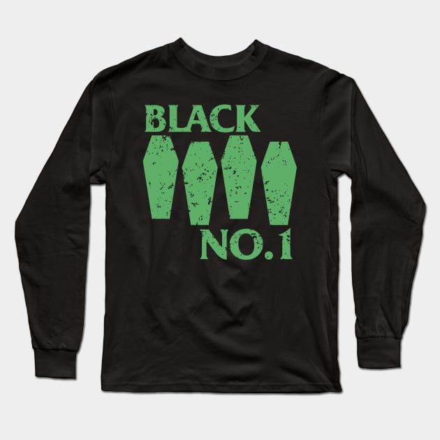 "BLACK NO 1 COFFINS" BLACK GREEN Long Sleeve T-Shirt by joeyjamesartworx